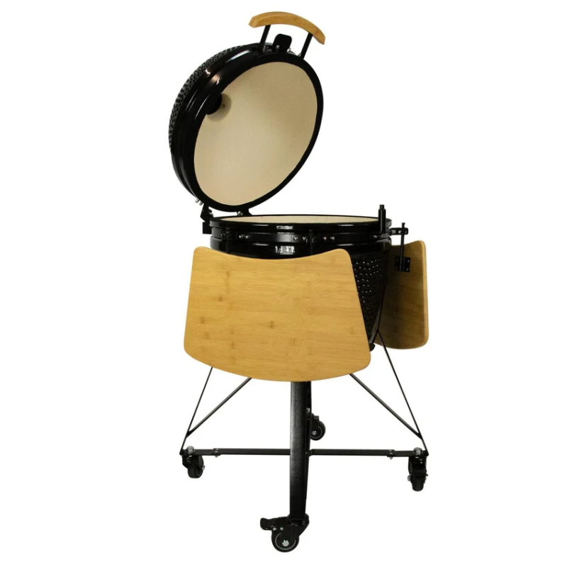Inferno Kamado large top open sides down left side view