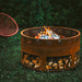 GrillSymbol_Corten_Steel_Fire_Pit_Antigo_with_fire