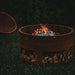 GrillSymbol_Corten_Steel_Fire_Pit_Antigo_fire_at_night
