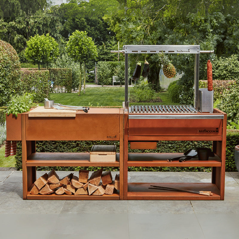 Barbecook Pedro Asado grill complete with buddy table