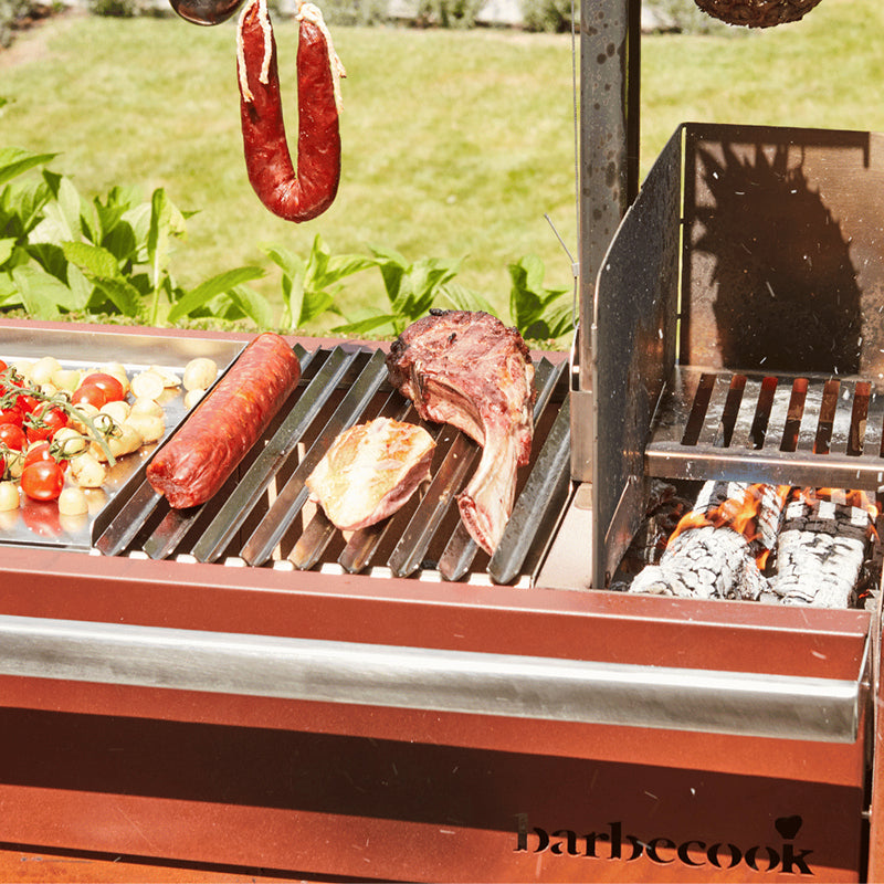 Barbecook Pedro Asado grill with food