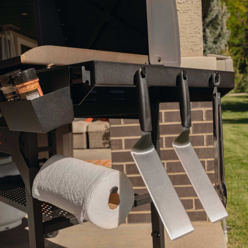 Blackstone 2310 36in Iron Forged Griddle with Hood Accessorys hanging on hooks