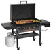 Blackstone 2310 36in Iron Forged Griddle with Hood OPen cooking dinner