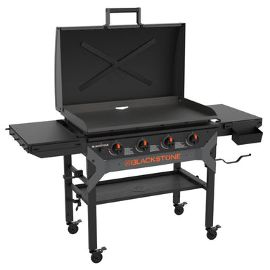 Blackstone 2310 36in Iron Forged Griddle with Hood Open