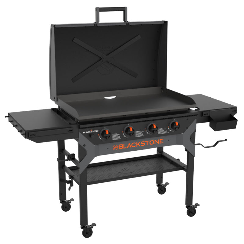 Blackstone 2310 36in Iron Forged Griddle with Hood Open