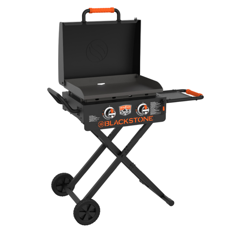 Blackstone 2350 22 inch On The Go Omnivore FlexFold Griddle with open hood