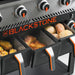 Blackstone 36inch Griddle with Airfryer bins holding food