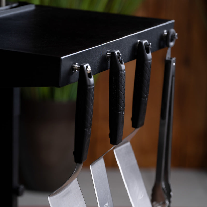 Blackstone 36inch Griddle with Airfryer storage hangers holding accessories