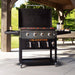 Blackstone 36inch Griddle with Airfryer cooking outside
