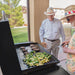Blackstone 36inch Griddle with Airfryer men cooking outside