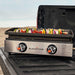 Blackstone 2140 22in Tabletop Griddle cooking kebabas at the beach