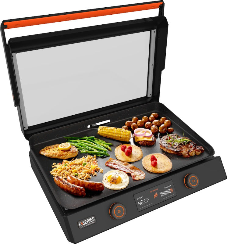Blackstone 22inch E Series Electric Griddle top view cooking food