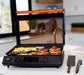 Blackstone 22inch E Series Electric Griddle open hood cooking breakfast with accessories