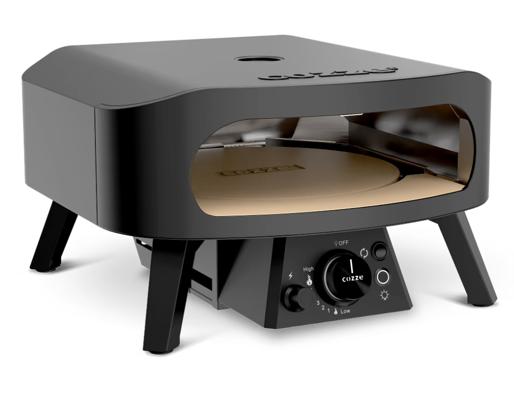 COZZE 13inch ROTATE BLACK EDITION Gas Pizza Oven side view