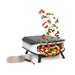 COZZE 17inch Pizza Oven Rotating Stone with pizza veges flying out