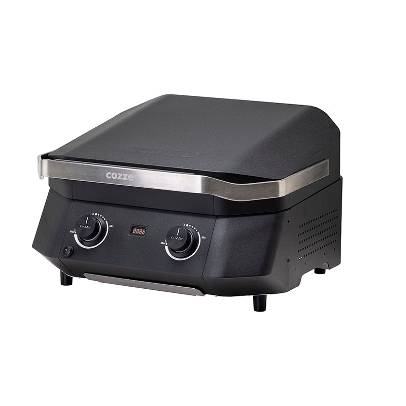 COZZE E500 Electric Grill closed lid side view