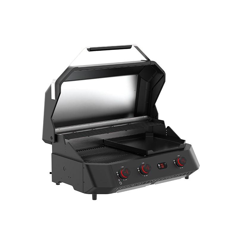 COZZE G800 Combo Grill Open Lid Left view