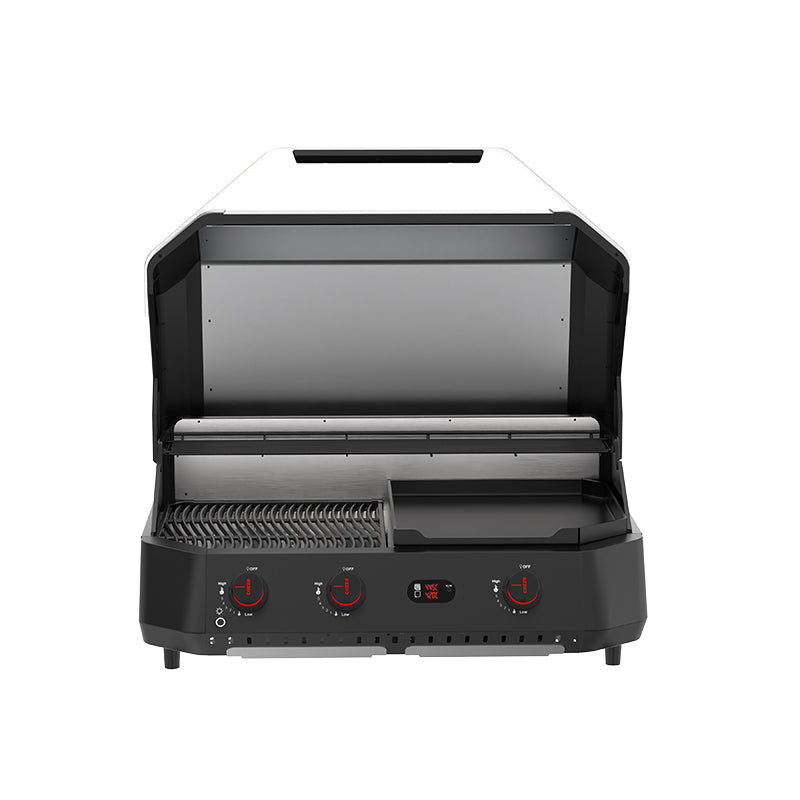 COZZE G800 Combo Grill Open lid front view