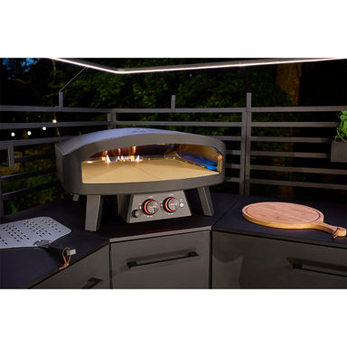 Cozze 24inch Black Edition Gas Pizza Oven with cooking flame