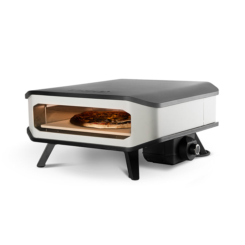 Cozze Electric Pizza Oven 2200W side view with pizza