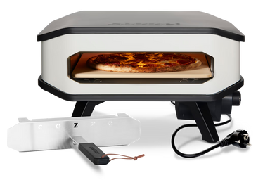 Cozze Electric Pizza oven with cover and pizza