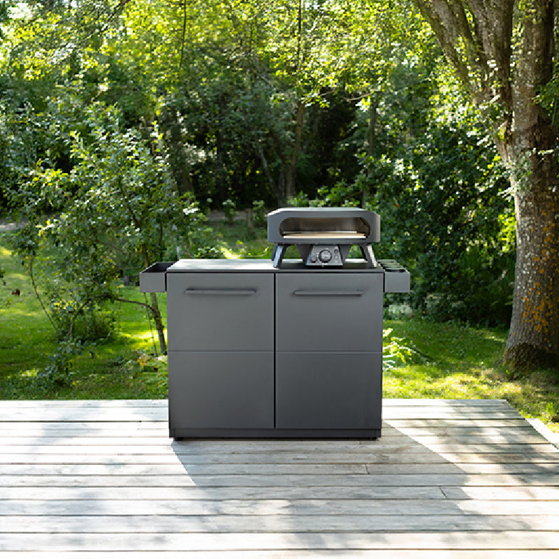 Cozze® Elements Outdoor Kitchen  110cm Drawers Module with pizza oven outside