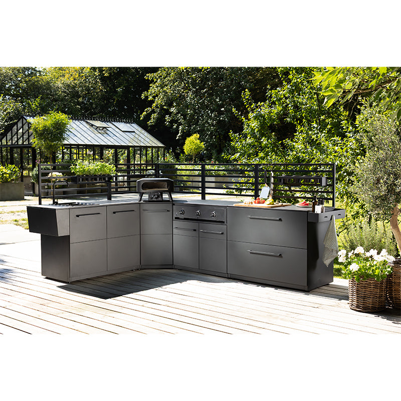 Cozze® Elements Outdoor Kitchen variery of Modules with pizza oven and backing bars
