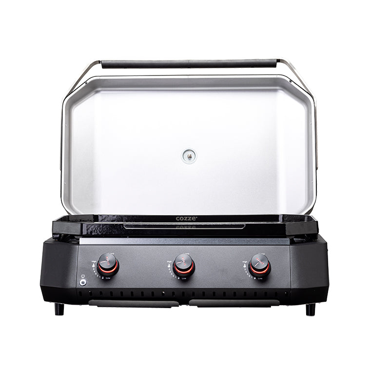 COZZE G800 Plancha Gas grill open lid