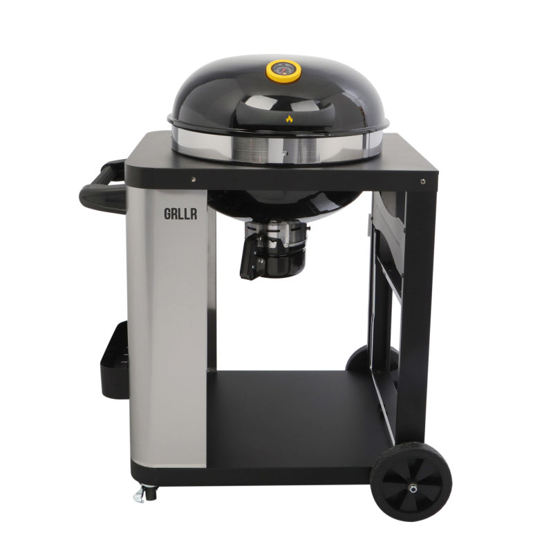 GRLLR Dome Cart Pro BBQ with shelf folded down