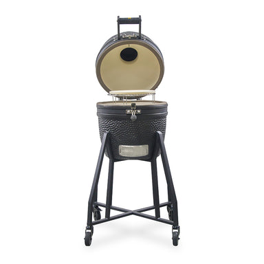 GRLLR Ember 16-Inch Lid Open On Trolley with Pizza Stone