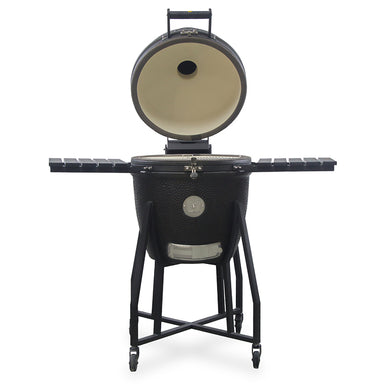 GRLLR Ember 22-Inch Lid Open on Trolley with wheels