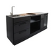 GRLLR Connect kitchen with sink unit expansion unit and fridge unit side view with ends