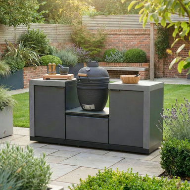Maze_Ember_Small_Linear_Outdoor_Kitchen_Kamado_Set_with_grill _outside