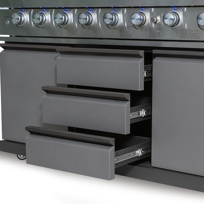 Maze Ember 6 burner grill unit drawers open