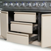 Maze Ember Linear Outdoor Kitchen 6 Burner in Latte drawers open