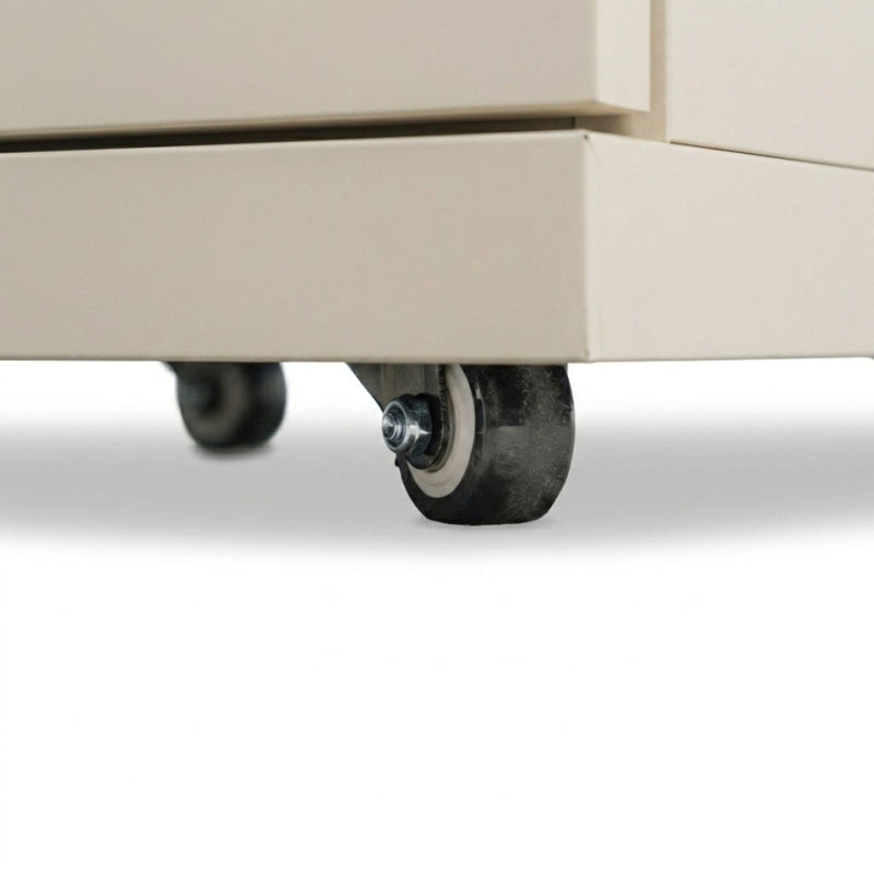 Maze Ember Linear Outdoor Kitchen 6 Burner in Latte wheels