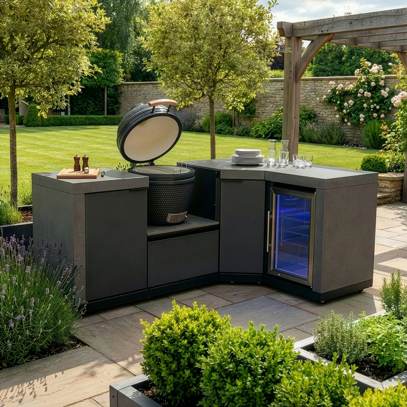Maze_Ember_Small_Corner_Outdoor_Kitchen_with_Kamado_grill_open