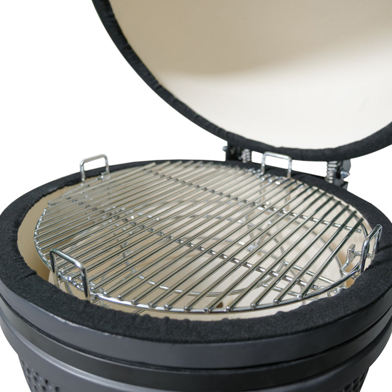 Maze - Ember Small U Shape Outdoor Kitchen Complete Set Including Gas BBQ, Sink, Kamado and Fridge