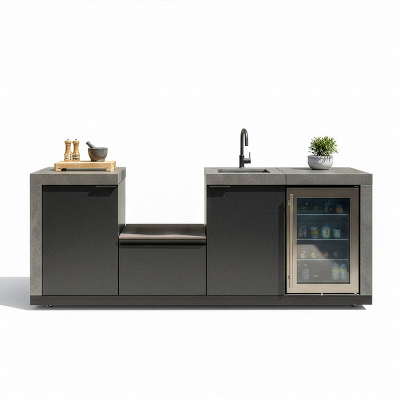 Maze Ember Linear kitchen with storage Sink and Fridge
