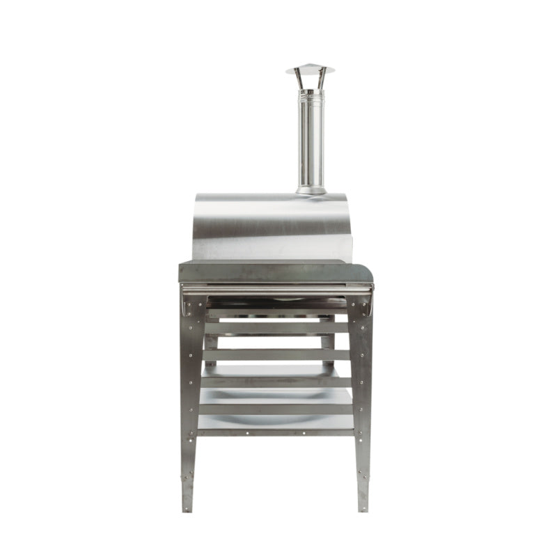 GrillSymbol Wood Fired Pizza Oven with Stand and Side Table XL - inox