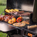 Traeger Woodridge outside grilling food close up