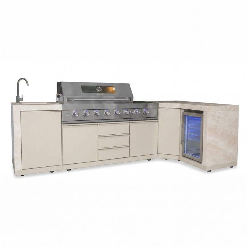 Maze Ember Corner Outdoor Kitchen set in Latte colour